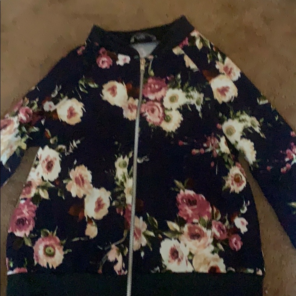 thin sweater shirt with floral designs